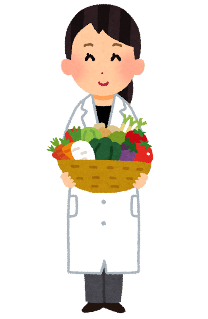 野菜を持つ栄養士のイラスト
