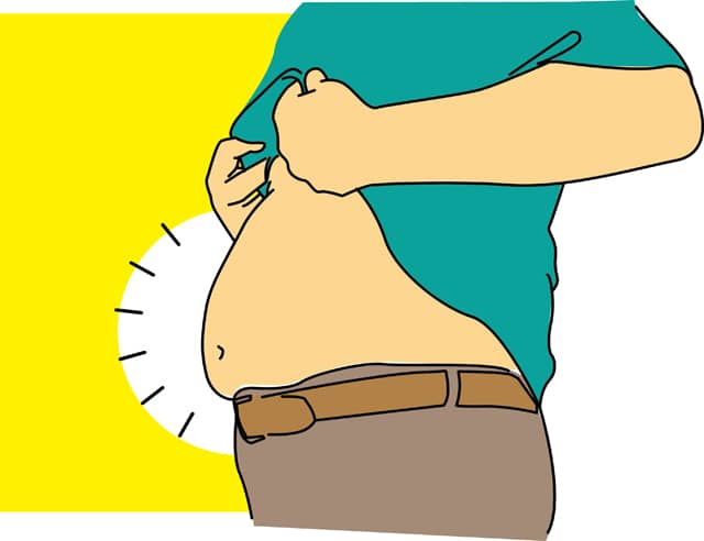 肥満でお腹が出た人のイラスト