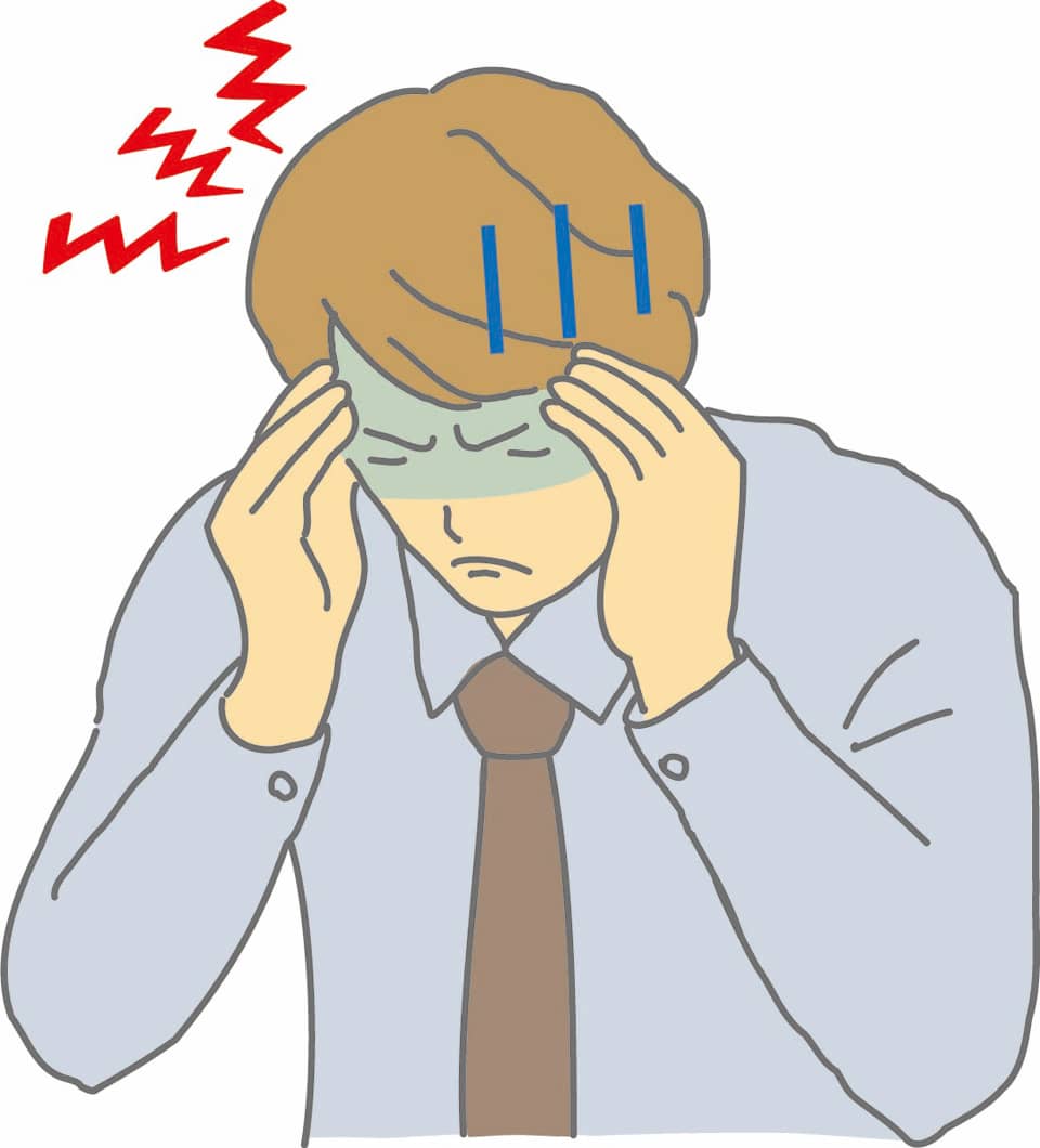 頭が痛む男性のイラスト