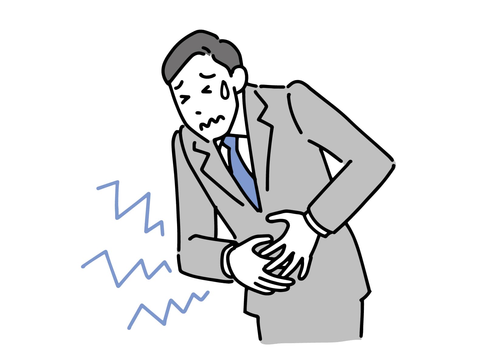 お腹が痛む男性のイラスト